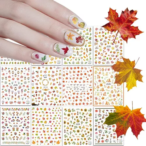 pegatinas para uñas otoño