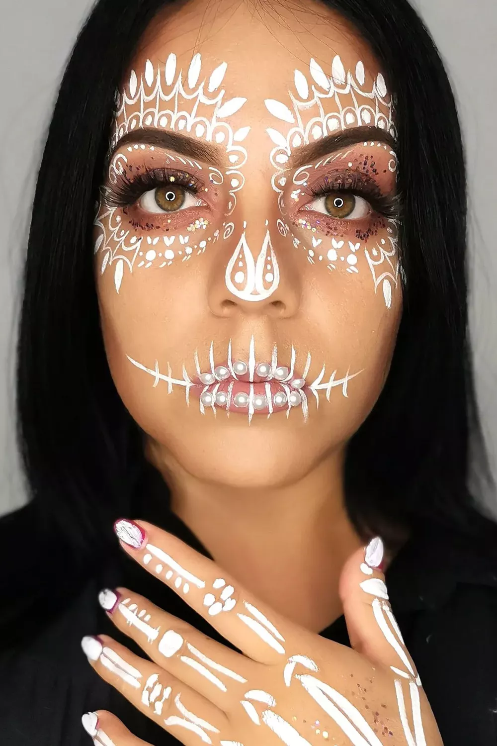 maquillaje de catrina blanco