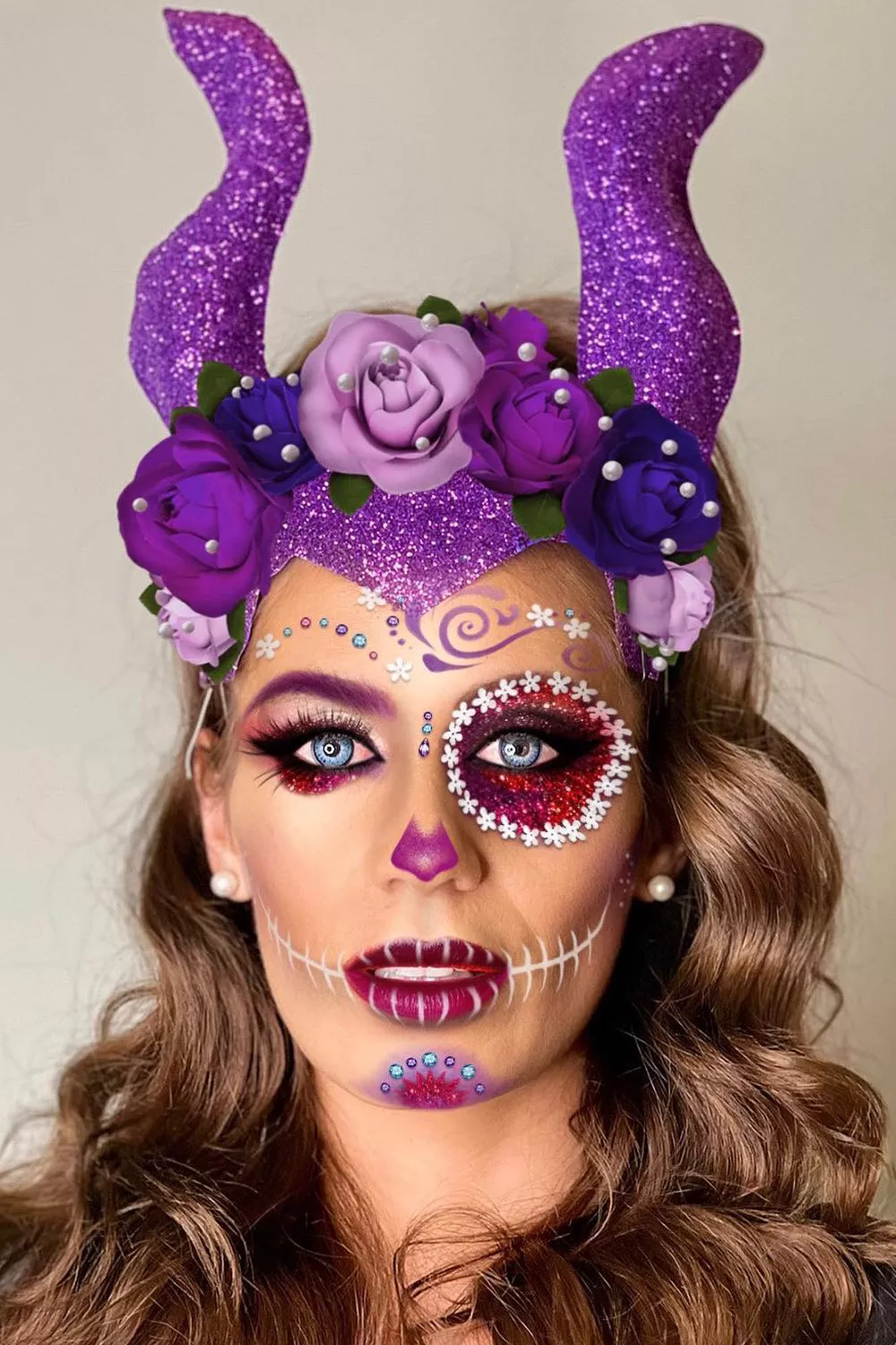 maquillajes de catrinas media cara