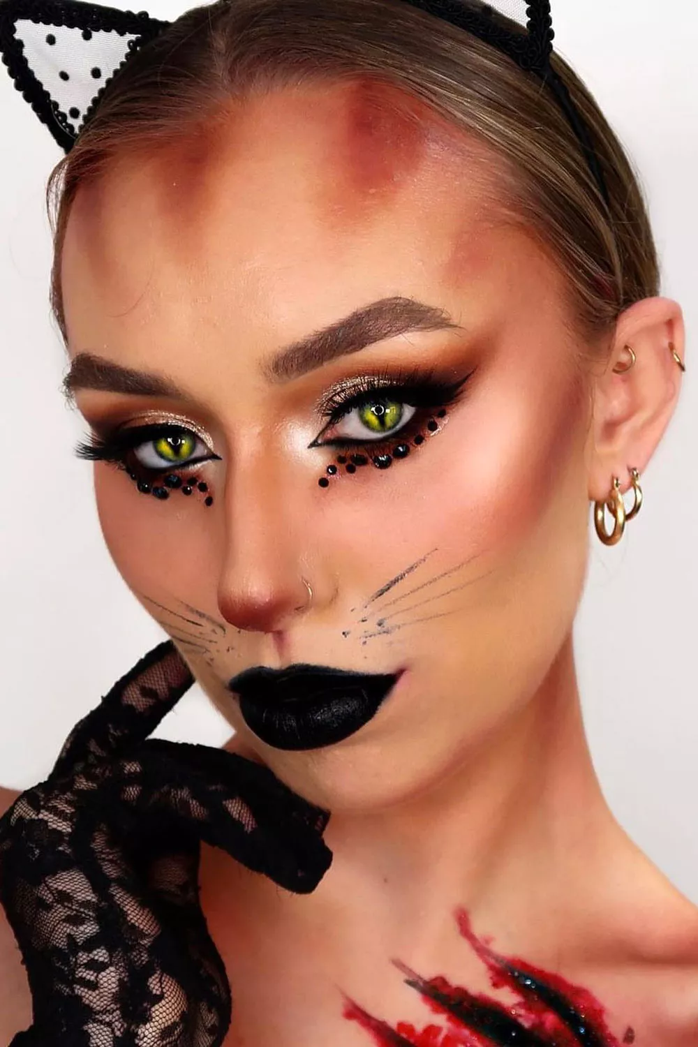 maquillaje de gato para halloween