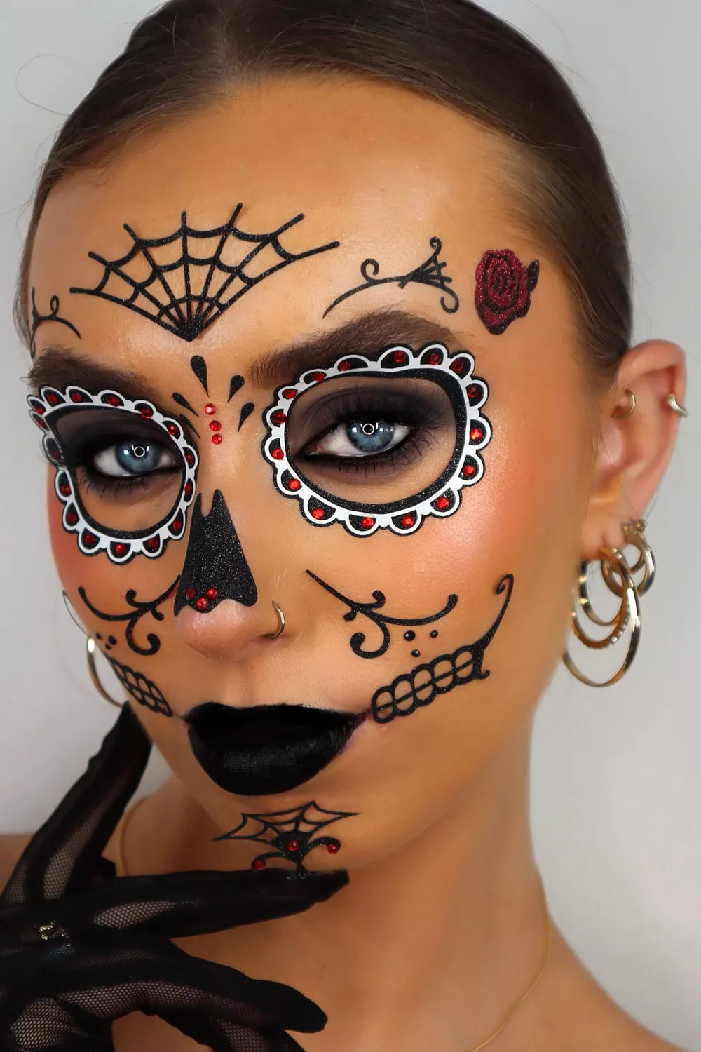 maquillaje halloween mujer catrina sencillo
