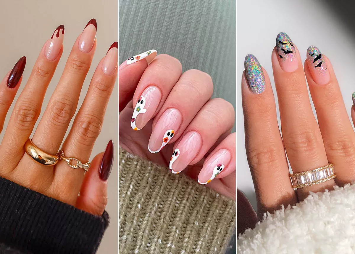 u&ntilde;as de halloween elegantes