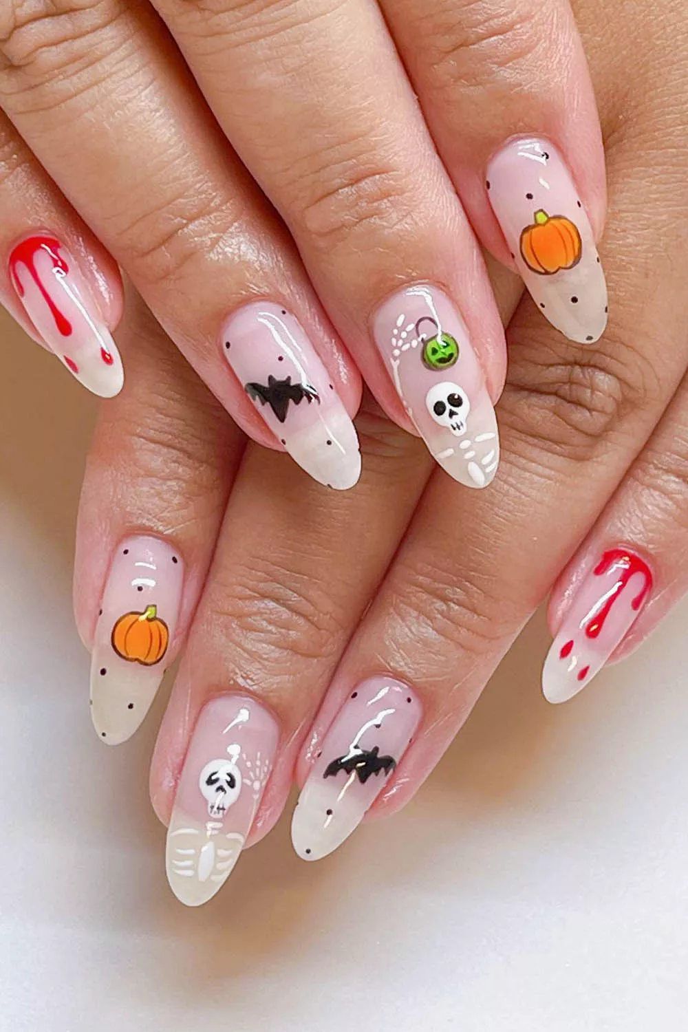 u&ntilde;as decoradas halloween con dibujos