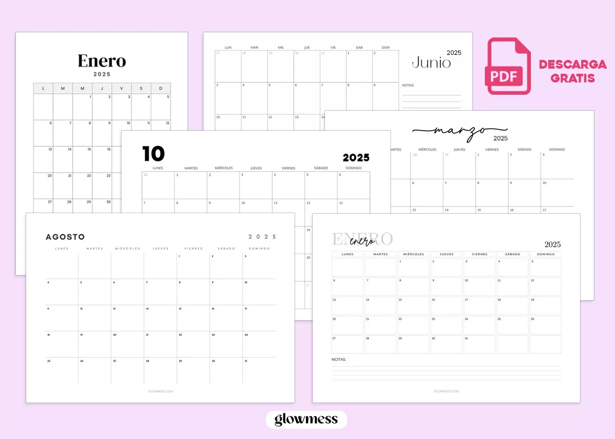 calendarios 2025 para imprimir gratis plantillas imprimibles con vista mensual de todos los meses del a&ntilde;o