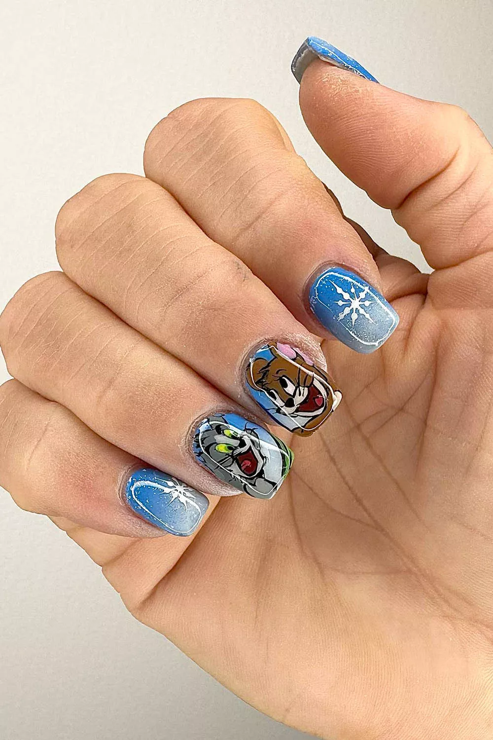 uñas navidad disney azules