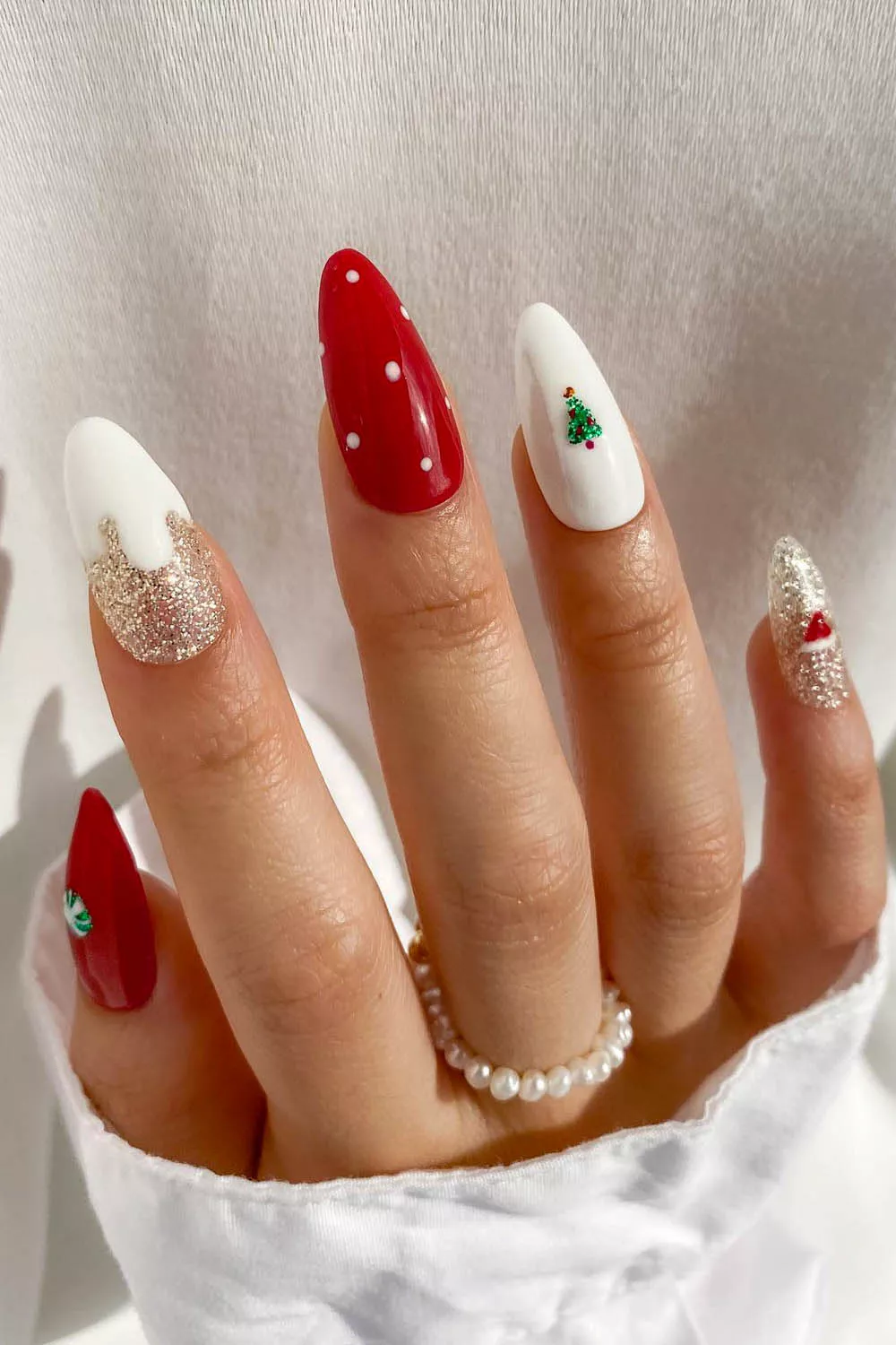 uñas navideñas arbol de navidad