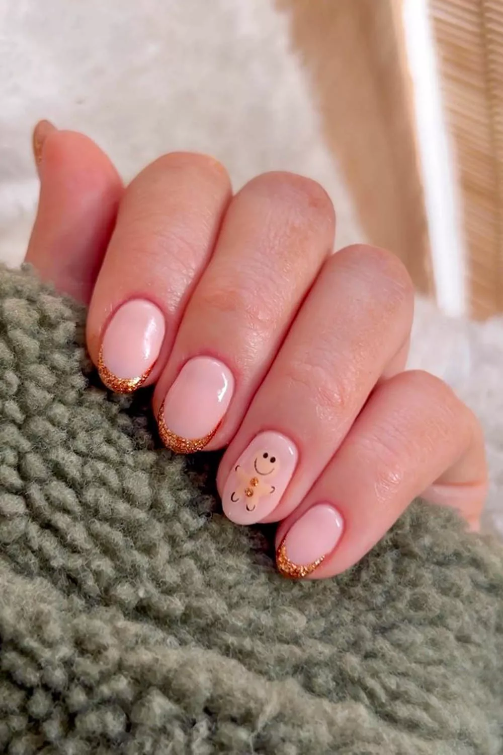 uñas navideñas cortas