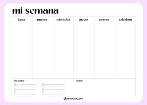 planificador semanal para imprimir