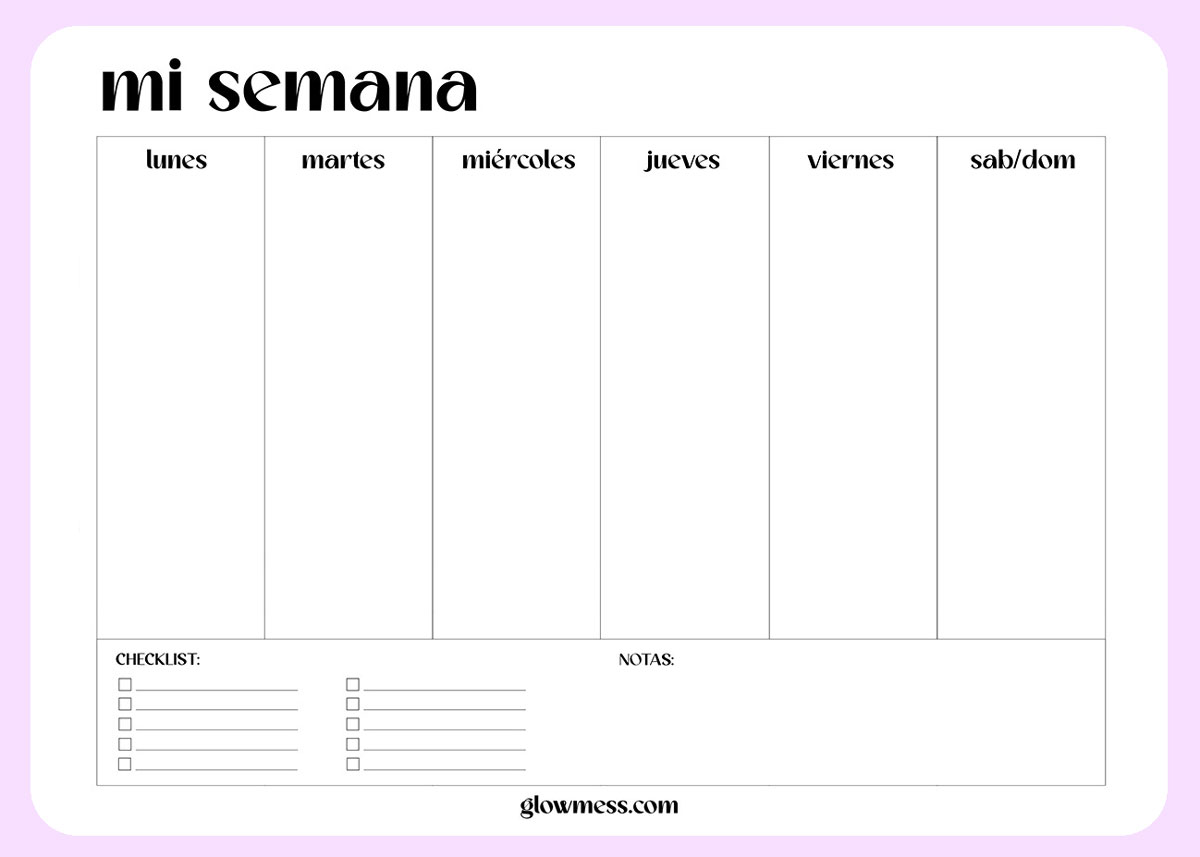 Planificador Semanal Para Imprimir GRATIS Descargar PDF