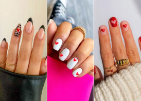 uñas con corazones