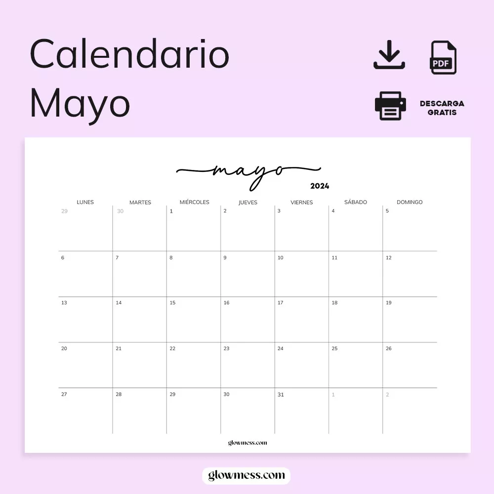 calendario mayo 2024 para imprimir