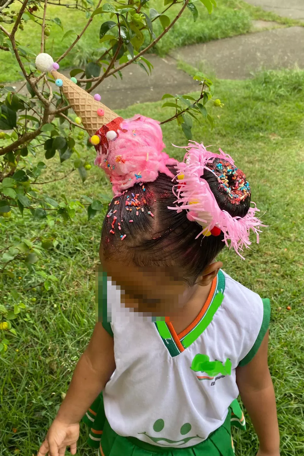 peinado con helado o paleta y donas