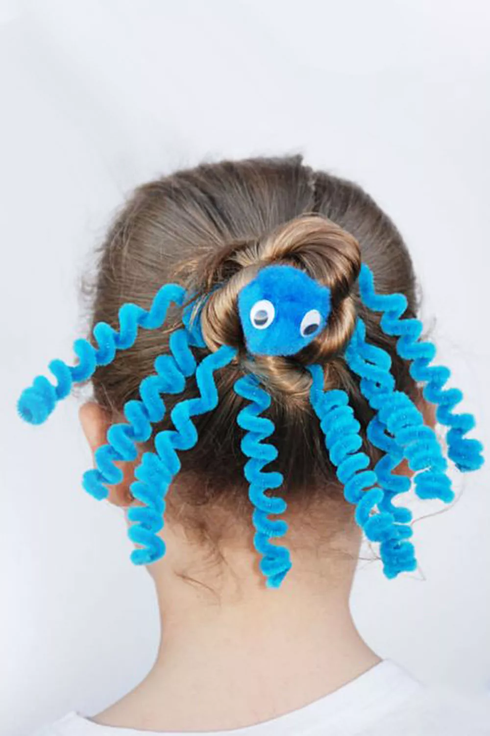 peinado loco de pulpo con ojos