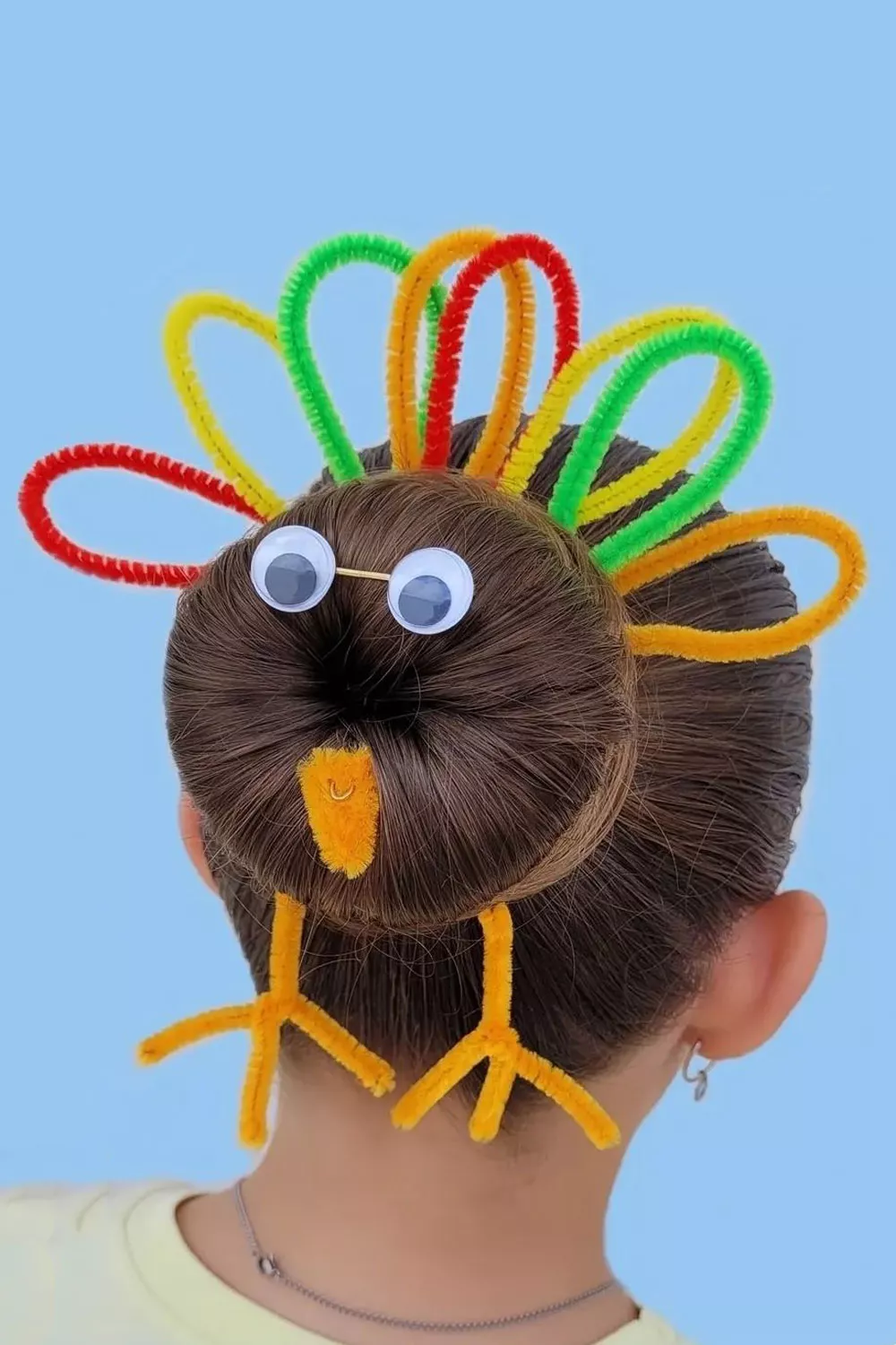 peinados con limpiapipas gallina o pajaro