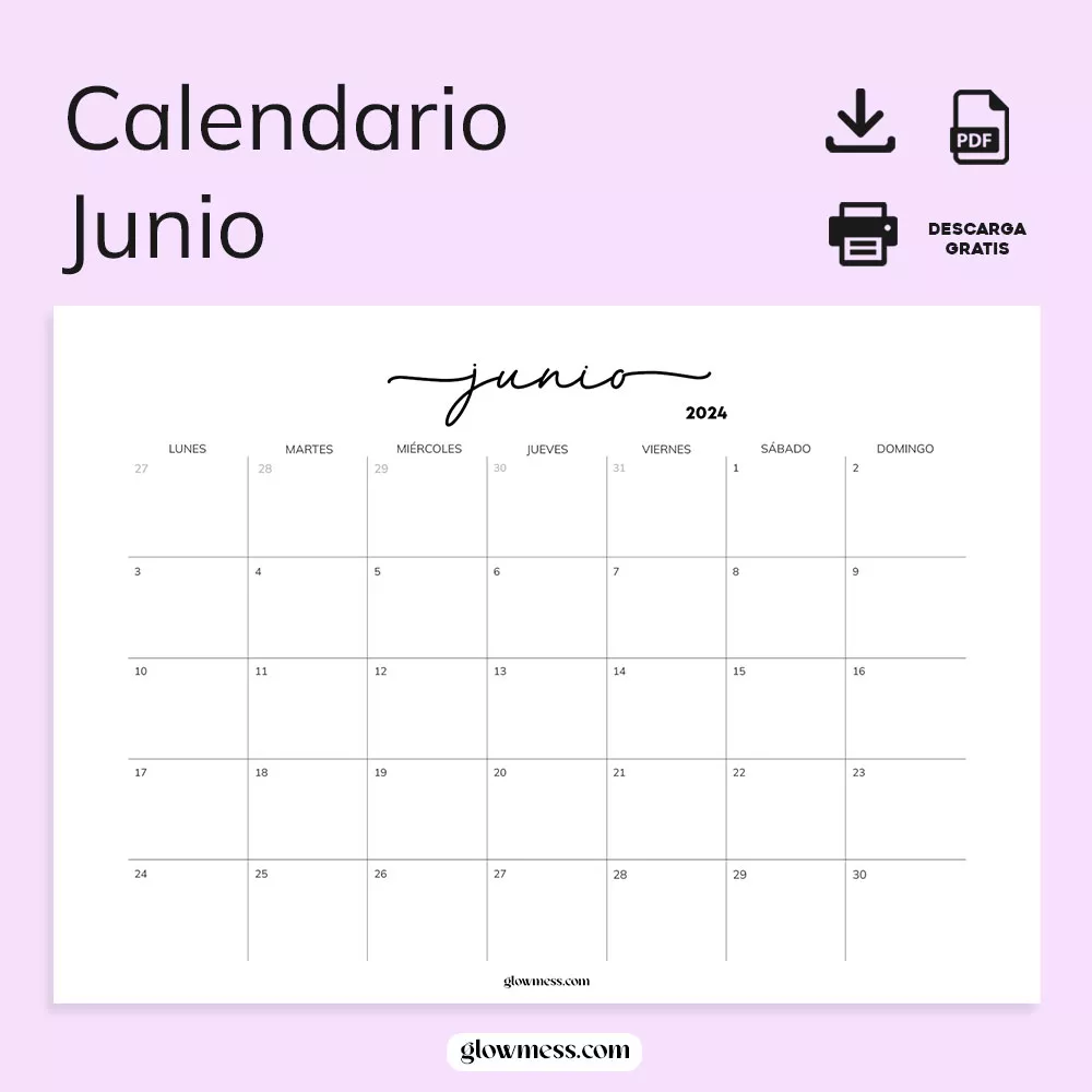 calendario junio 2024 para imprimir