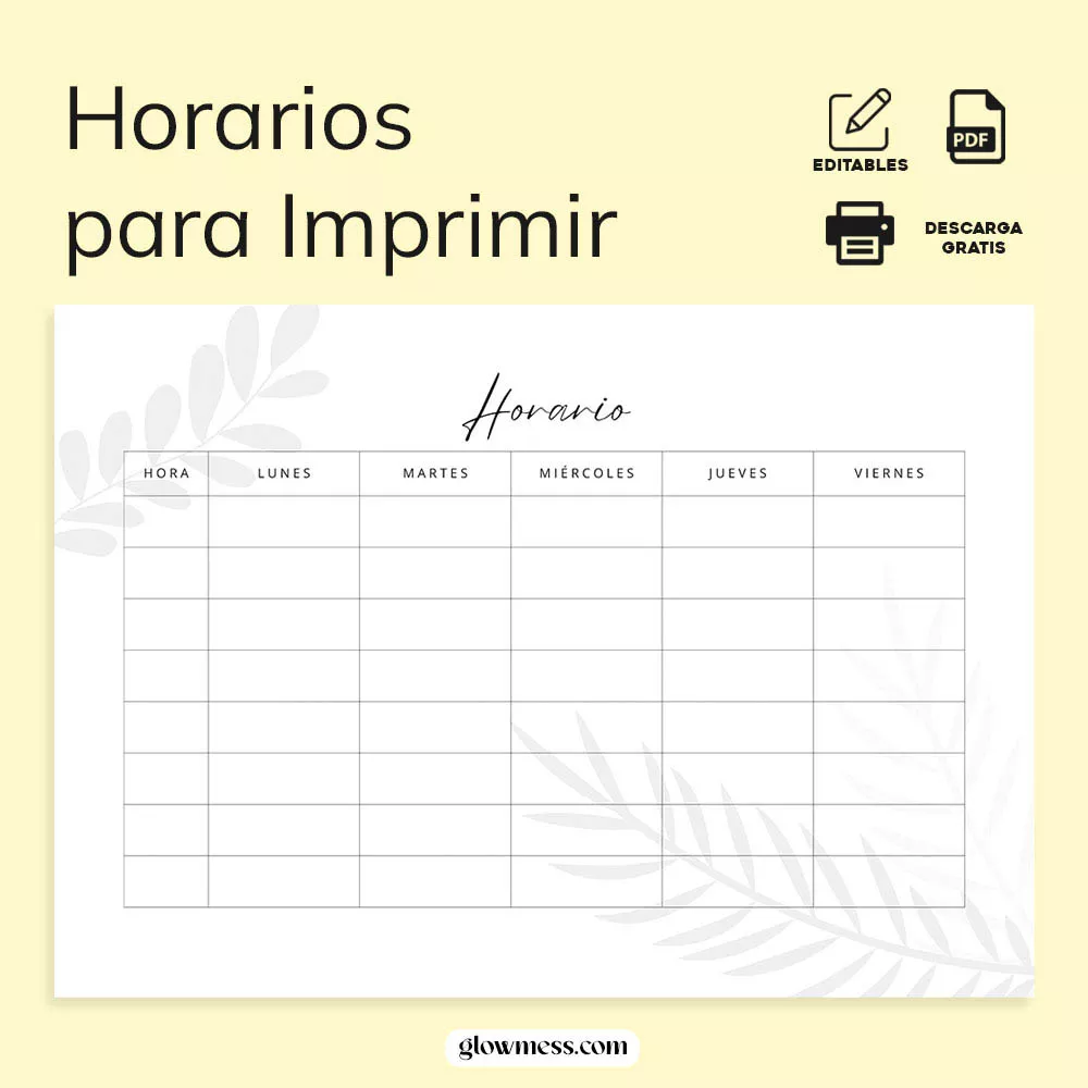 horarios para imprimir