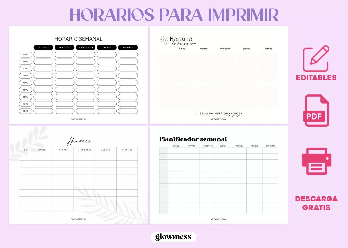 horarios para imprimir