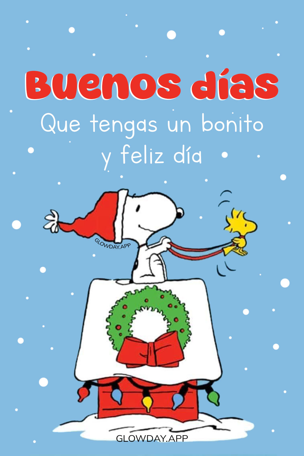 buenos dias frases navideñas con snoopy navidad