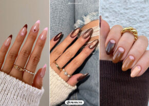 ideas uñas marrones aesthetic para otoño