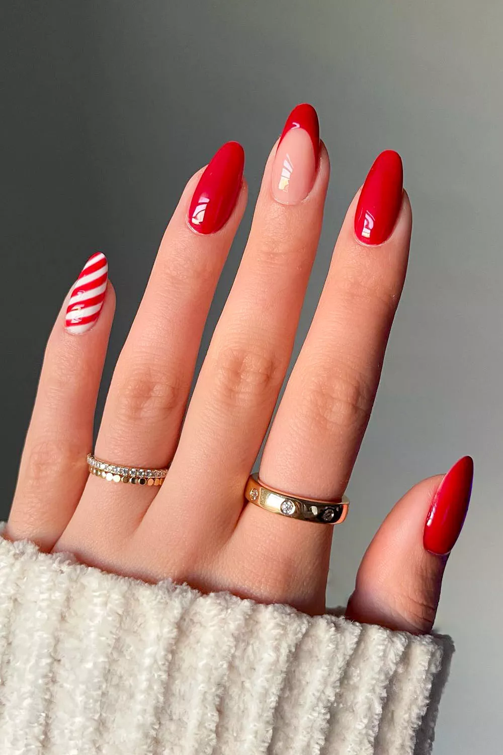 paso a paso de uñas de navidad rojas decoradas