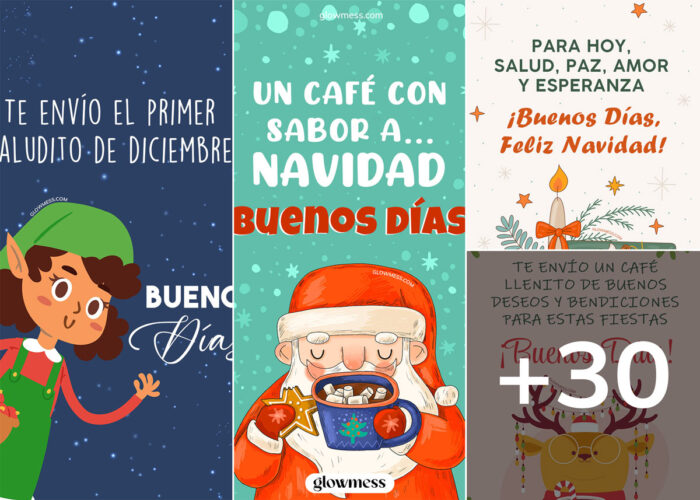 tarjetas, postales, imagenes y frases de buenos dias navideñas para desear feliz navidad en diciembre