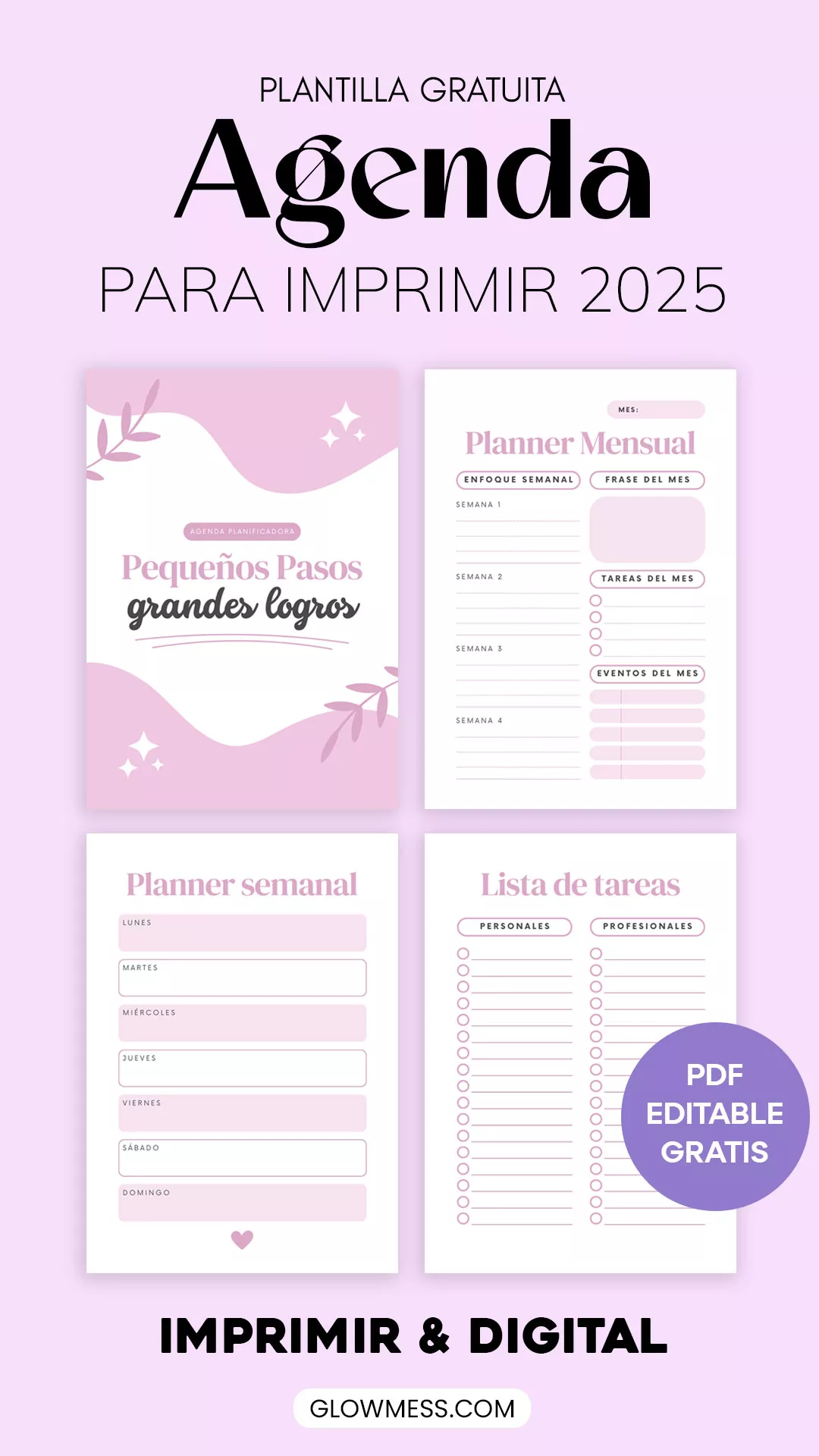 agenda para imprimir gratis pdf
