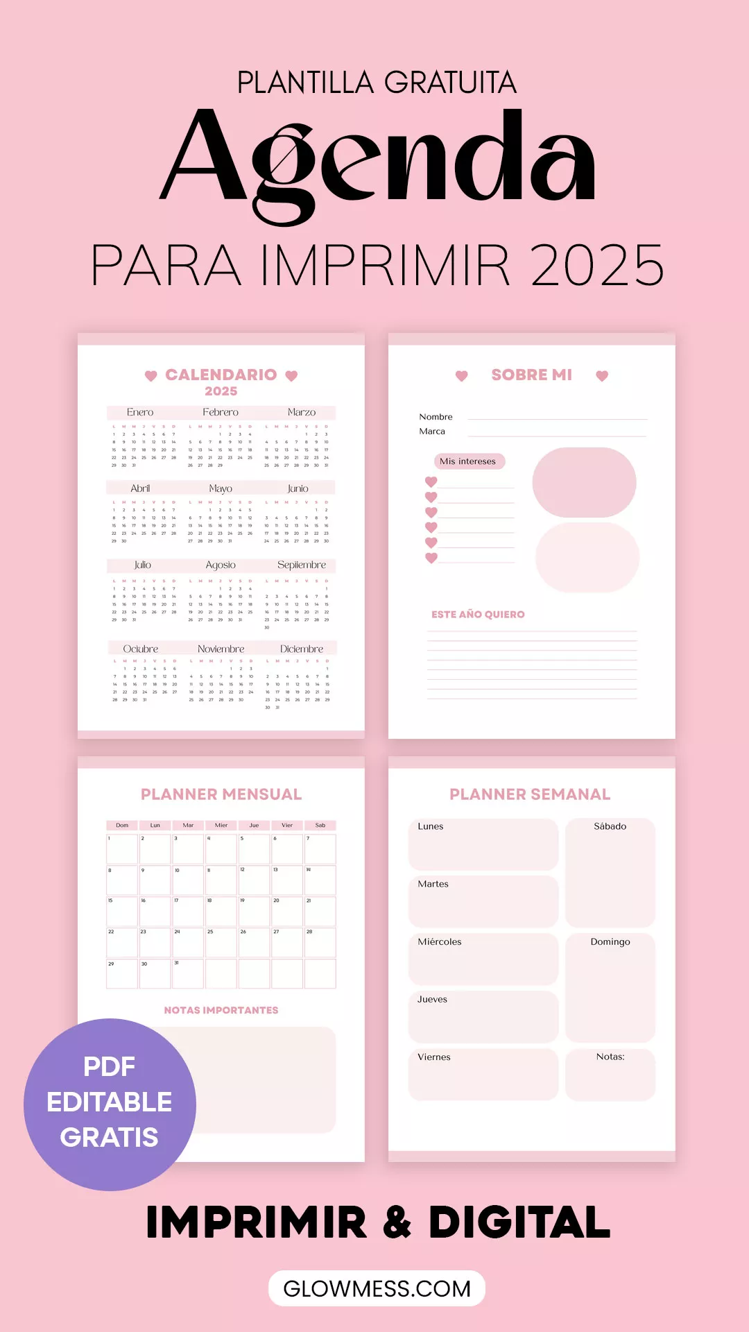 agenda perpetua imprimible gratis