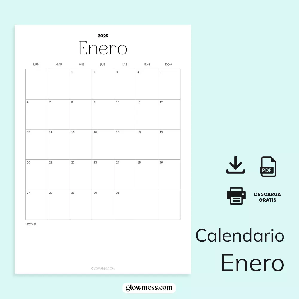 calendarios en pdf para descargar gratis con dise&ntilde;o en vertical y espacio para notas y listas de tareas