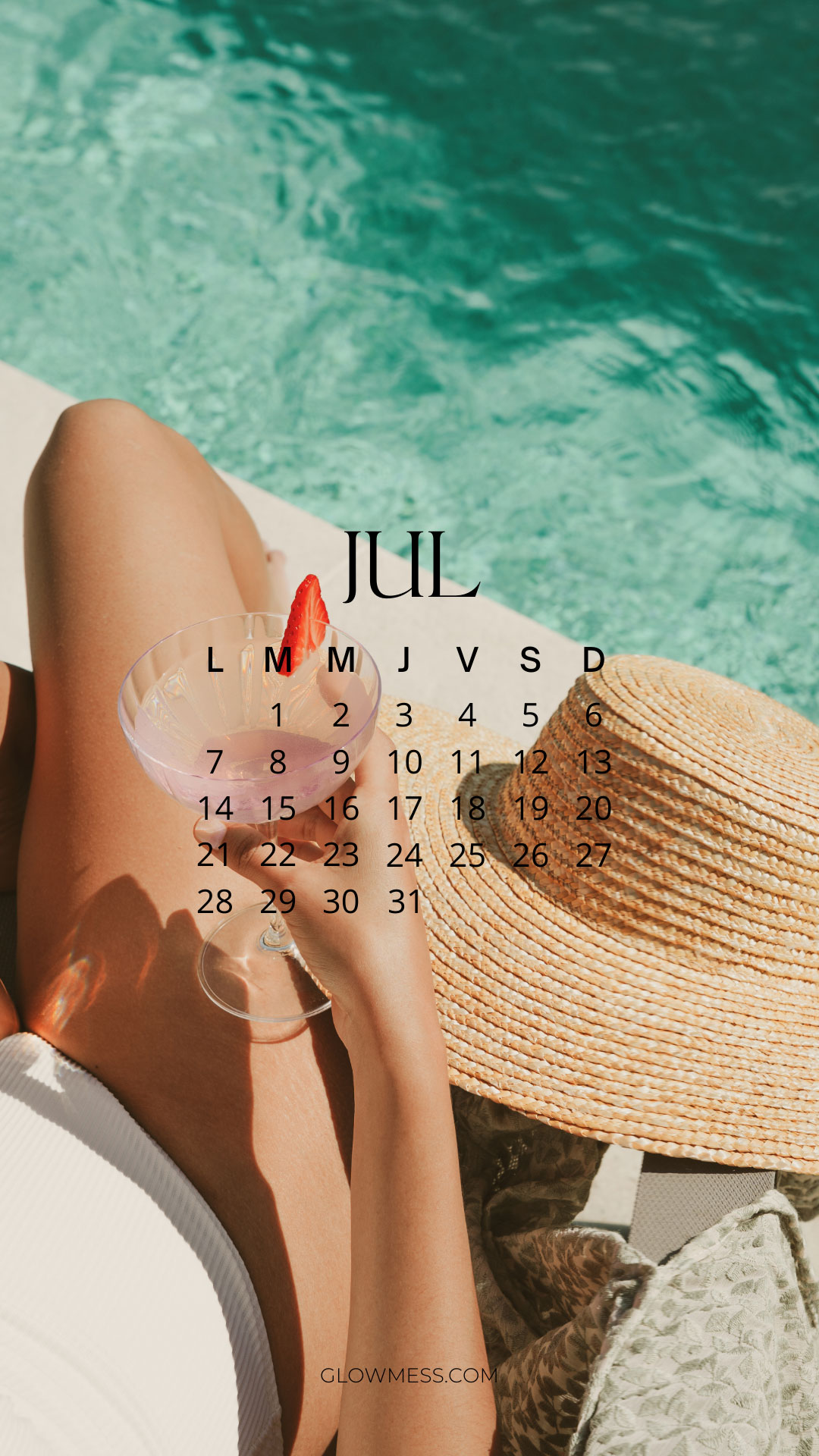 fondos bonitos para telefono con calendario mes de julio