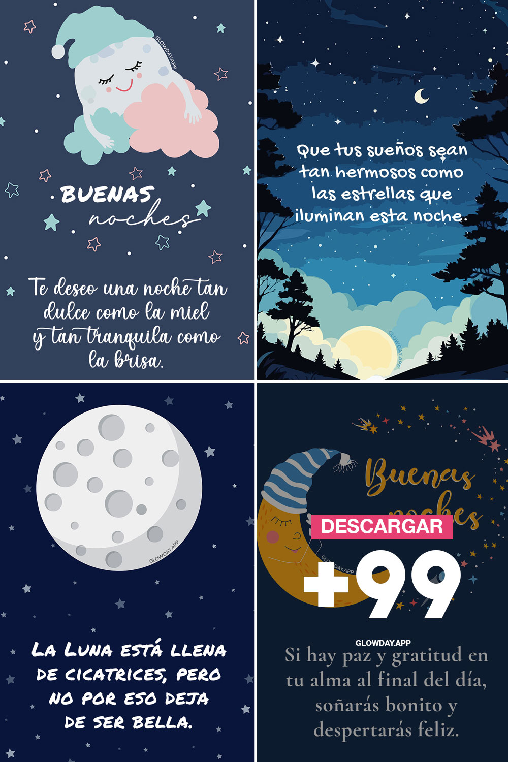 tarjetas y postales para desear buena noche nuevas y bellas